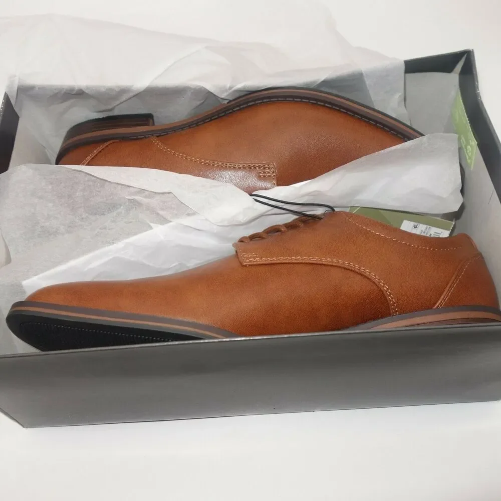 NEW Goodfellow & CO Men's Bryant Brown Leather Dress Shoes Size 8 Memory Foam